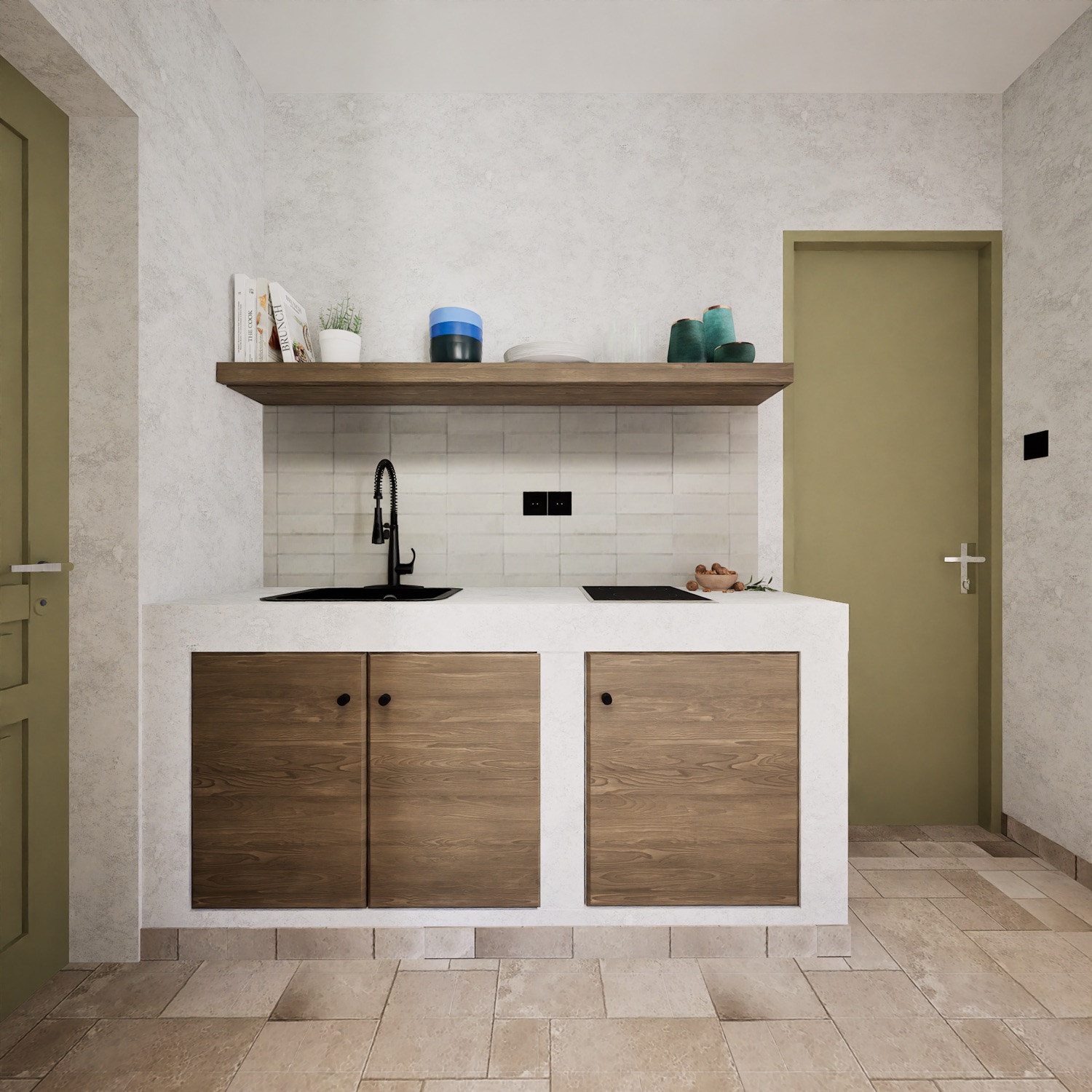 The kitchenette.