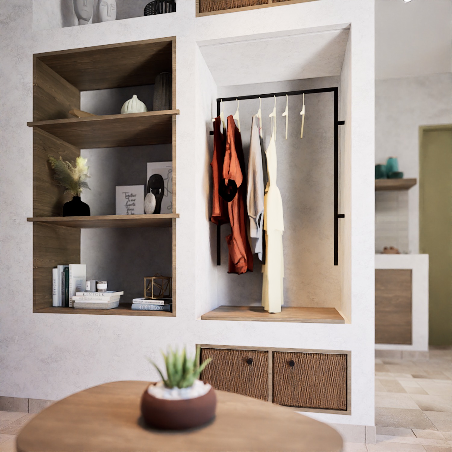Wardrobe and dressing.