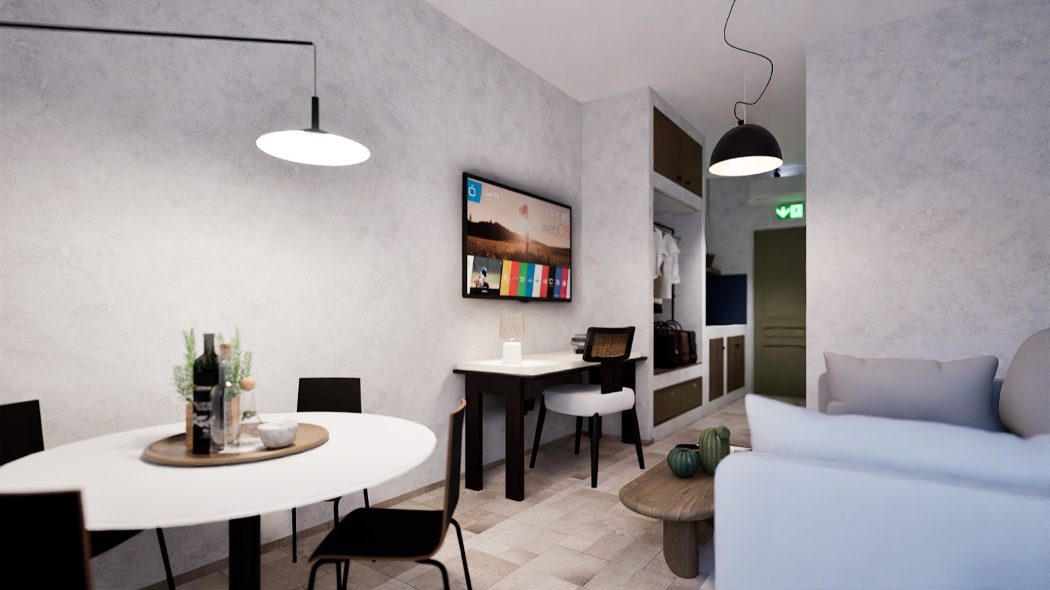 The kitchenette.