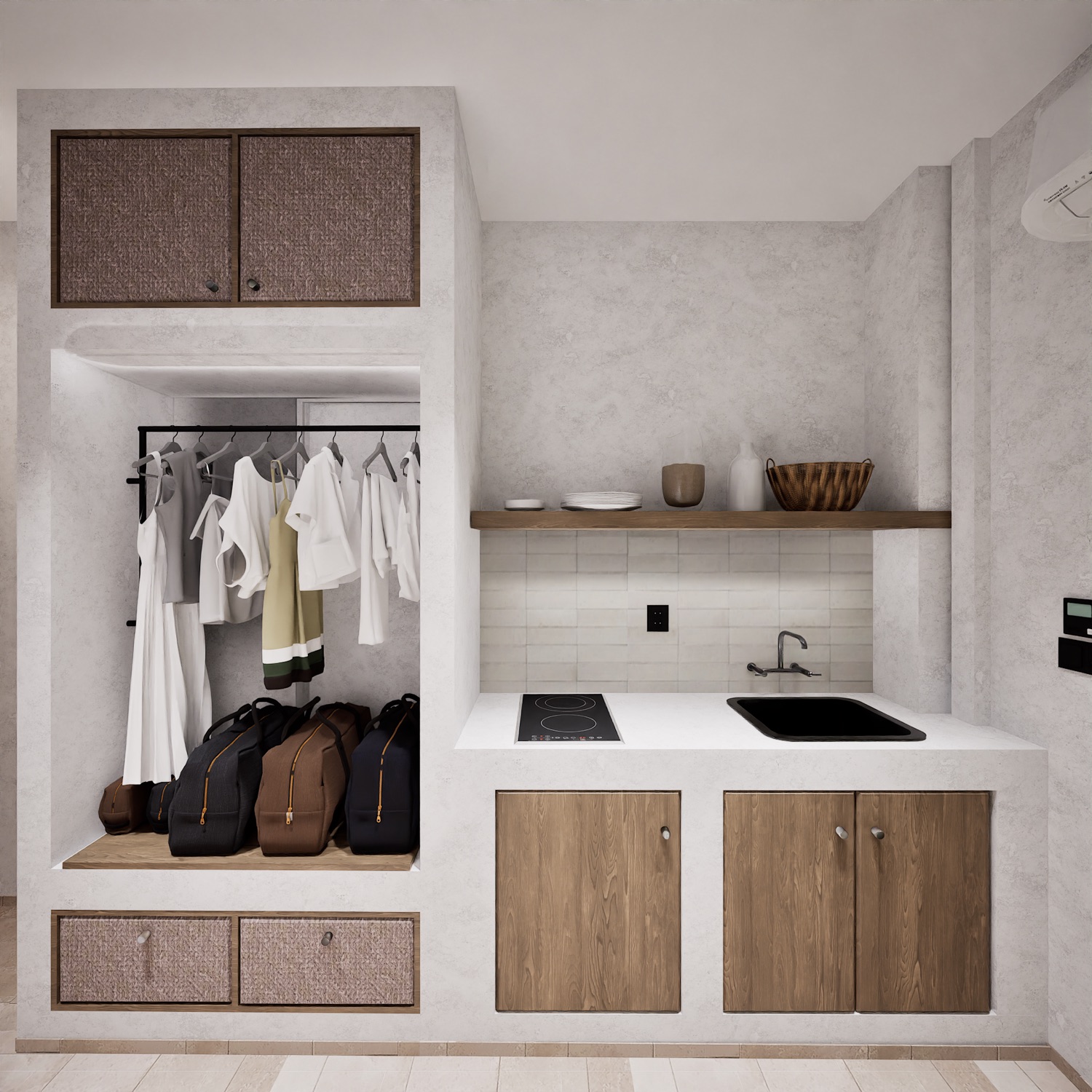The kitchenette.