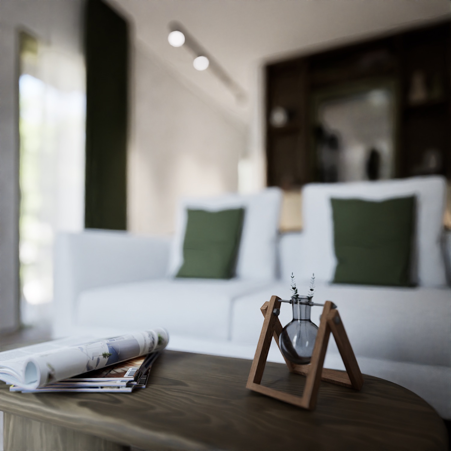 A living room, made up
