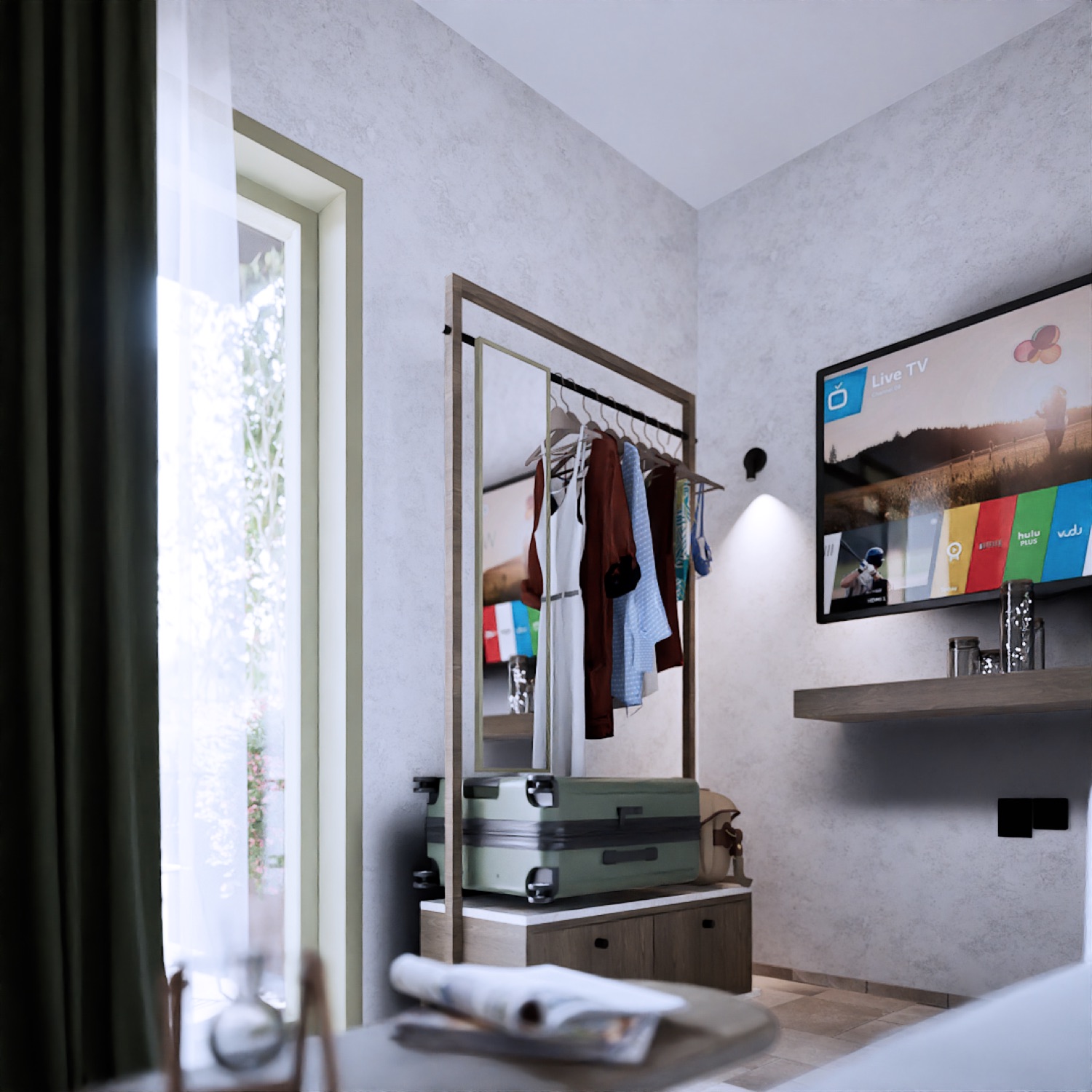 Wardrobe and dressing.